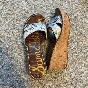 Sam Edelman Reid Platform Snake-Print Sandals Size 9
